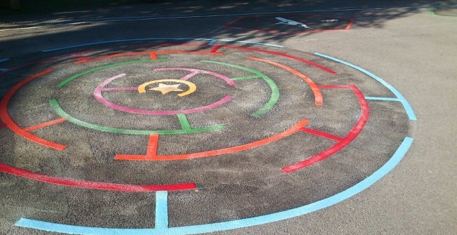 Multi Coloured Play Markings in Alderton