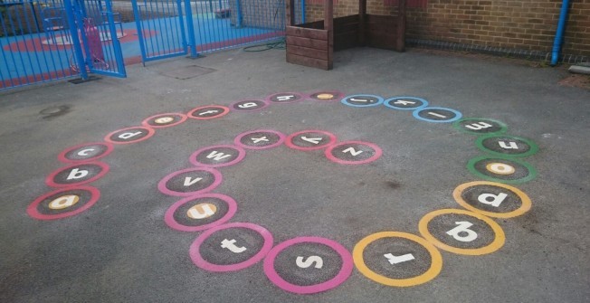 Tarmacadam Play Area Markings in Cwm